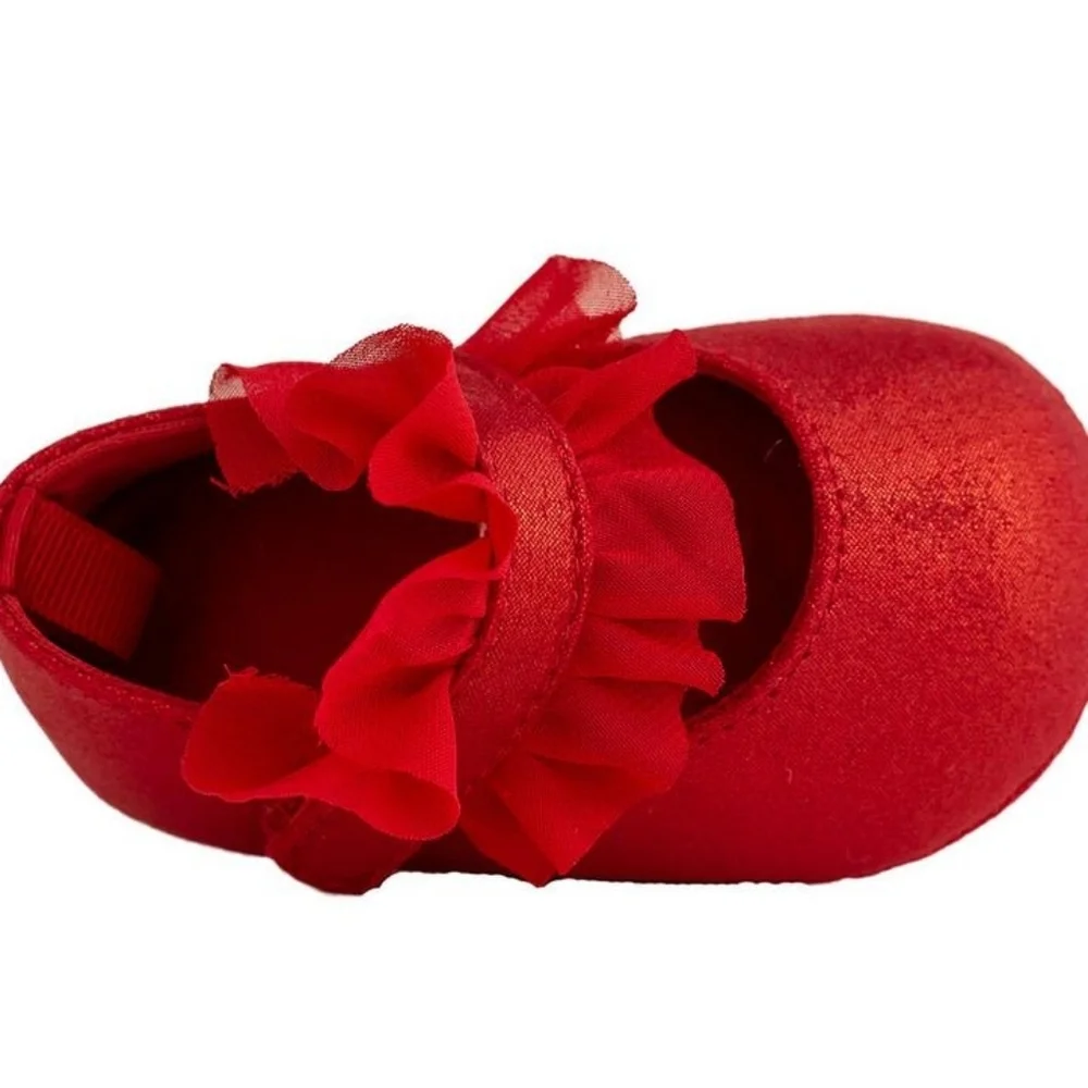 Girls Baby Deer Red Infant Bella Crib Shoes